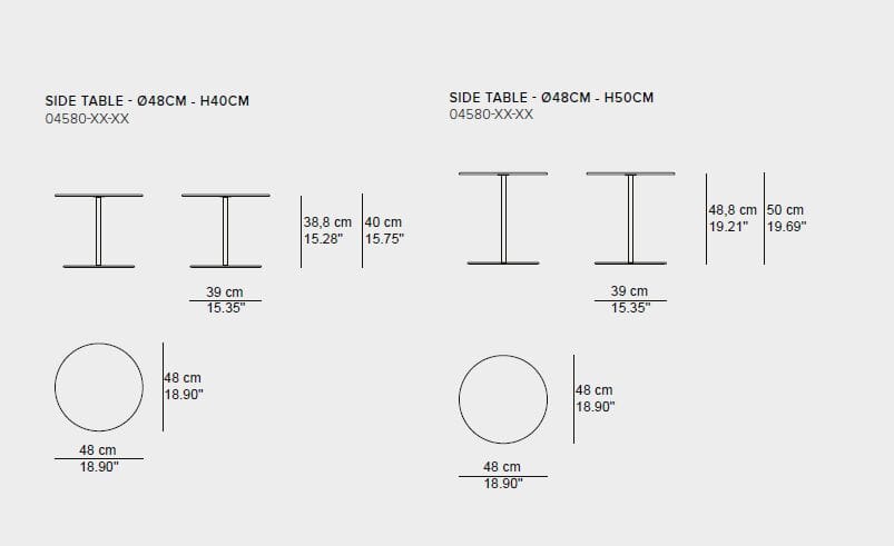 Алюминиевый садовый столик Ø 48 см TRIBÙ море ARCH-00122856 - Вид №8