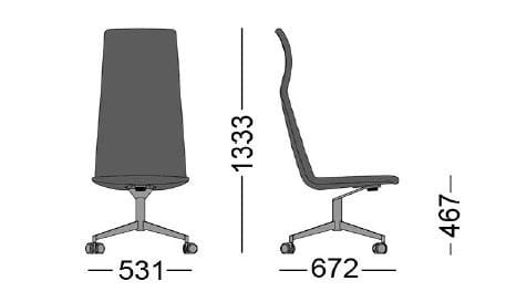 Офисное кресло из ткани с 4 спицами Sellex Swing ARCH-00045014 - Вид №1