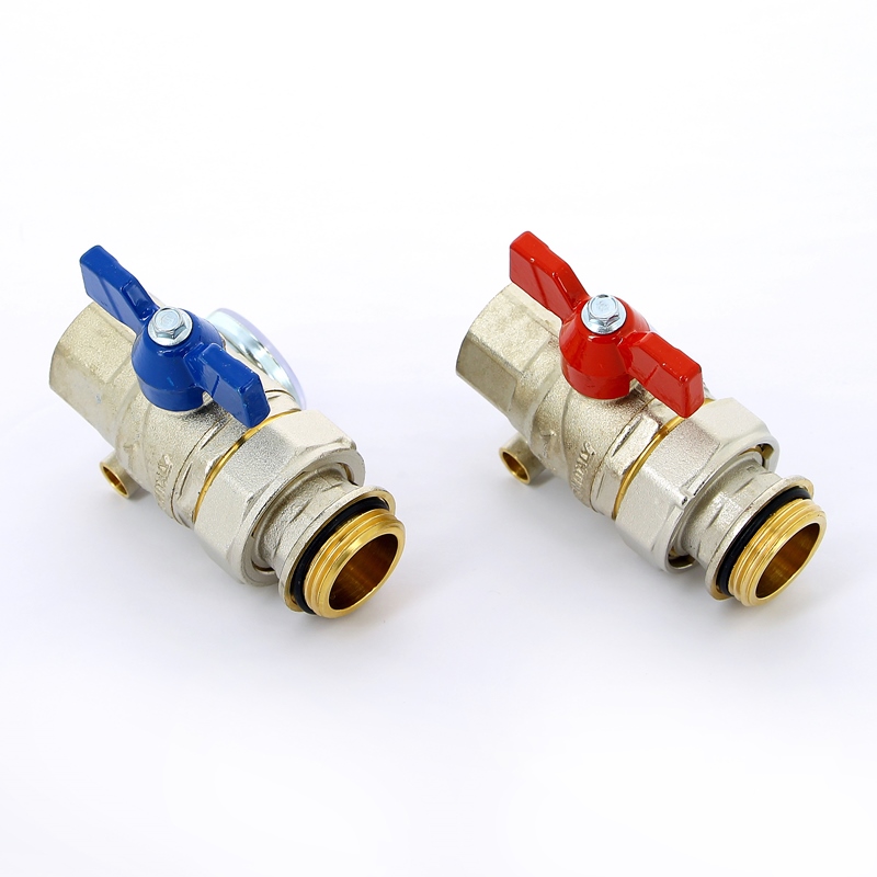 Краны шаровые с разъемным соединением НВ с термометром Progress бабочка EMMETI 1", 2шт 01306260 - Вид №1