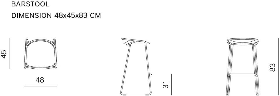 prostoria Высокий стул с обивкой Monk sun-id-1477453 - Вид №1