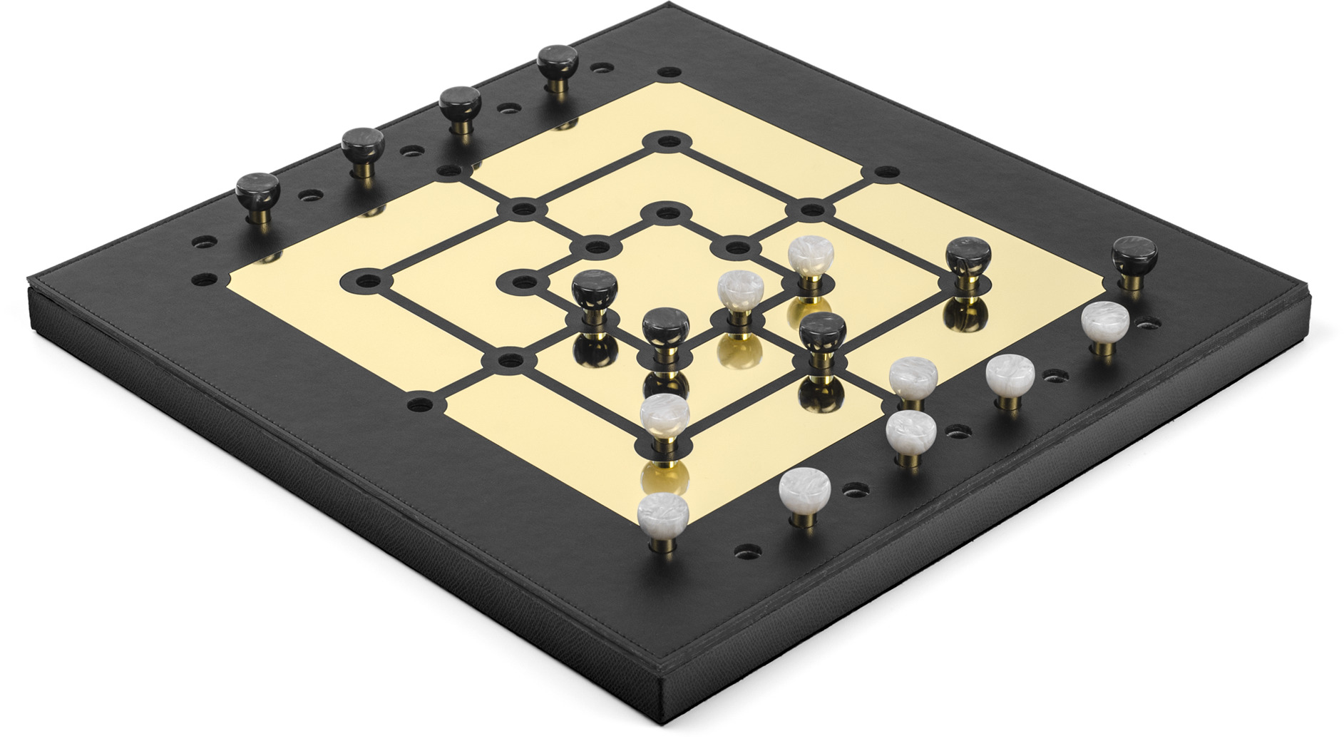 Набор игр Mill Gold - 39X39XH2,5 см / зернистая кожа_белый