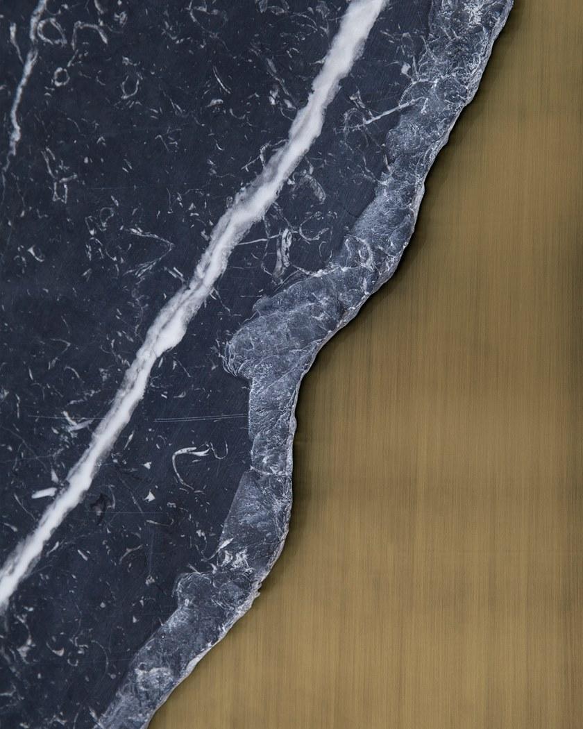Greenapple Журнальный столик из мрамора black marquina и латуни Perfect raw G702420  - Вид №3