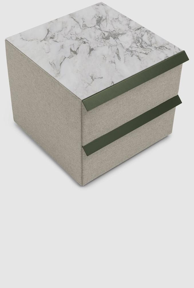 Bolzan Letti Прямоугольная тумбочка обтянутая тканью с ящиками Oikos sun-id-1500925 - Вид №2