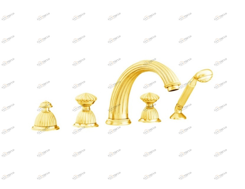 033416.C00.30 Набор для ванны с пятью отверстиями Античная латунь Mestre Artica