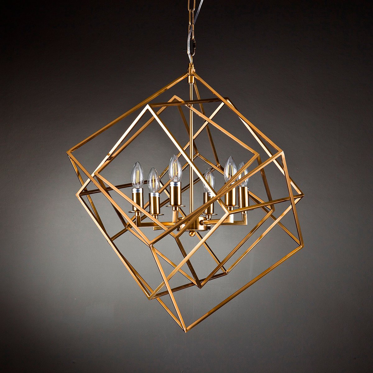 Подвесной светильник Matrix 6 brass от Delight Collection KM0282P-6 brass DELIGHT ДИЗАЙНЕРСКИЕ 243897 Латунь  - Вид №1