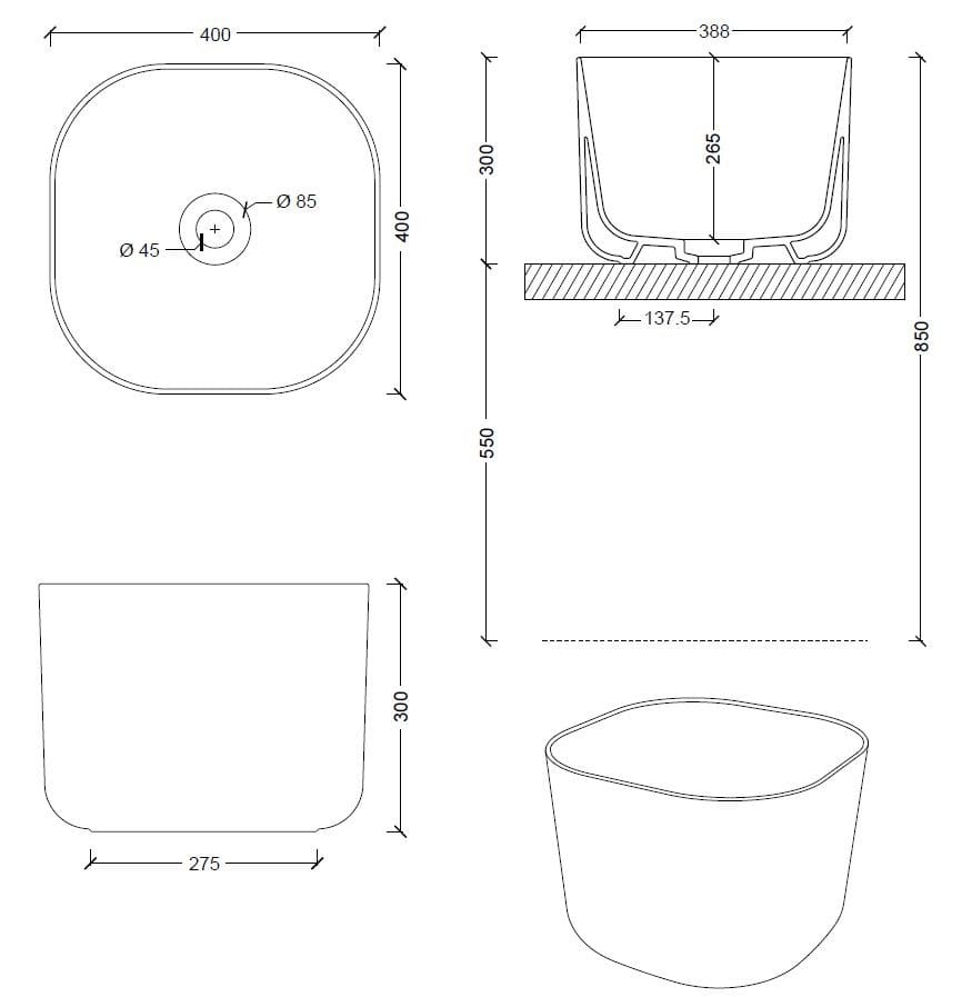 Керамическая квадратная столешница Alice Ceramica ARCH-00137838 - Вид №10