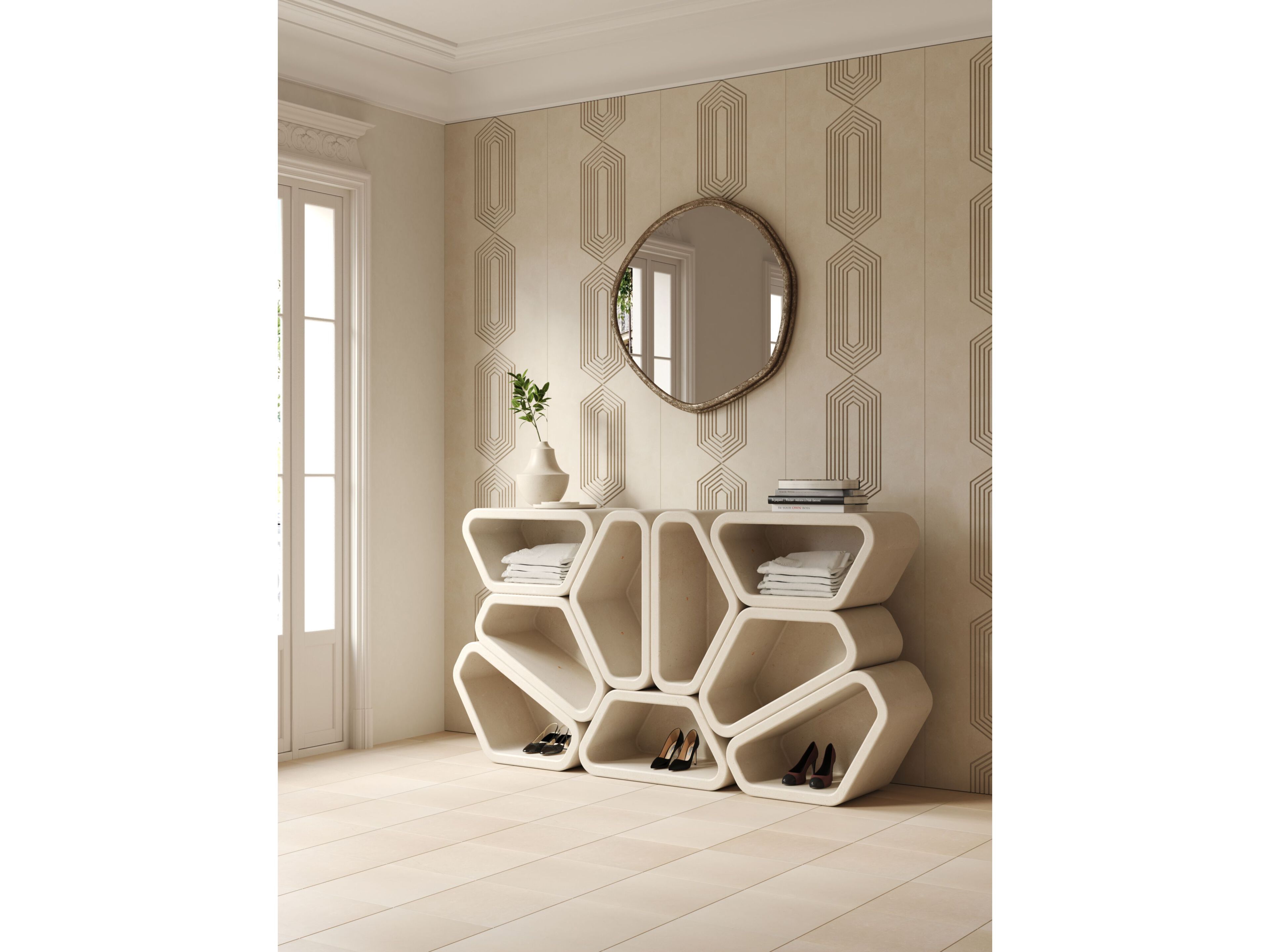 Секционный книжный шкаф из камня Лечче PIMAR Messàpo ARCH-00131883 - Вид №1