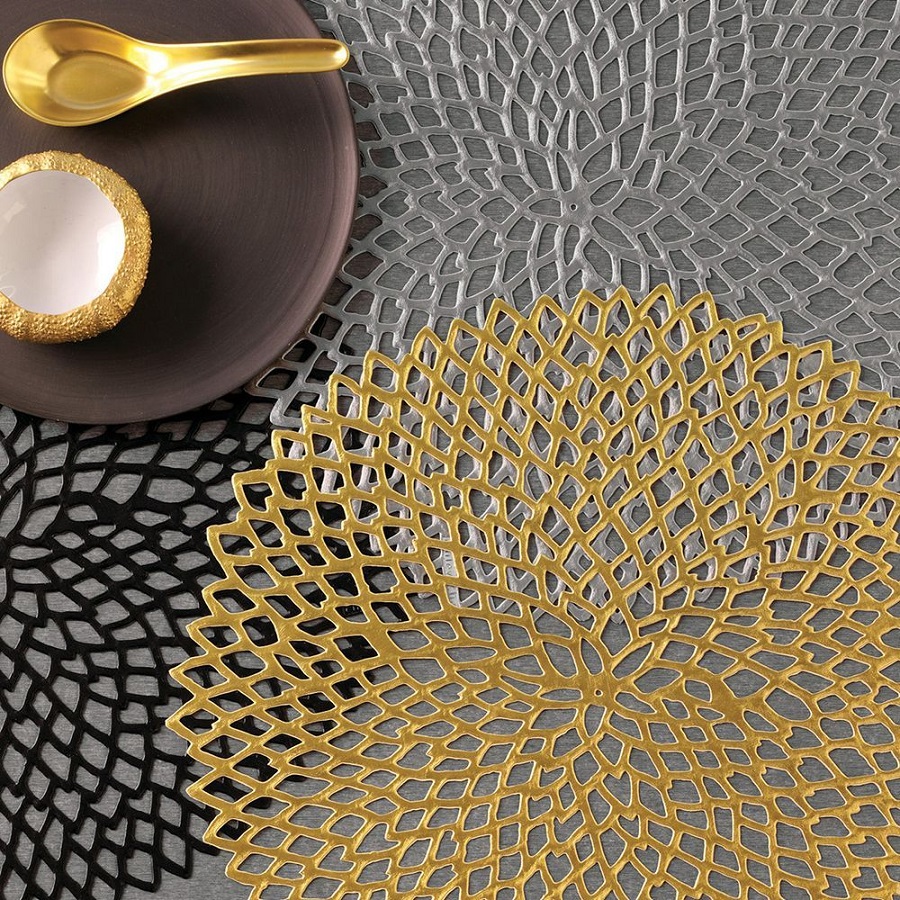 Салфетка виниловая Brass, овальная, 36х39 см Chilewich C0403DAHLBRAS - Вид №4