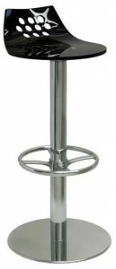 Vela Arredamenti Высокий поворотный стул из хромированной стали с подставкой для ног