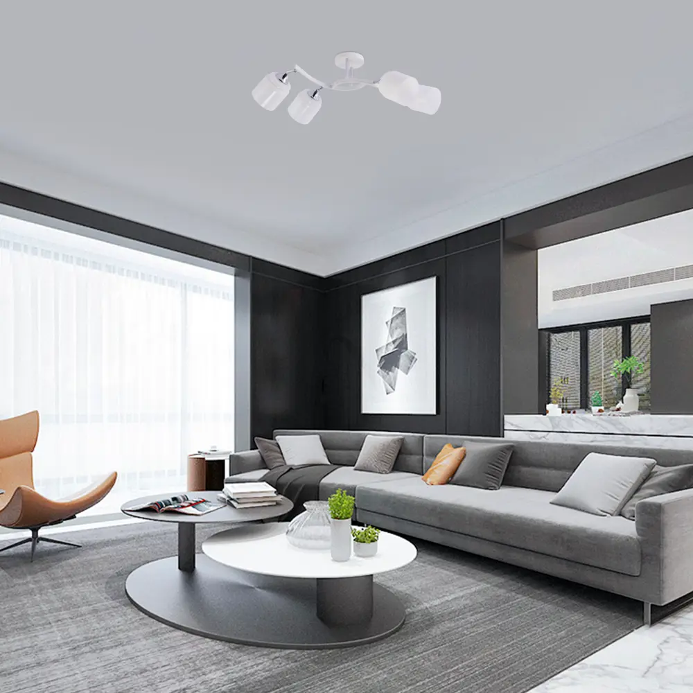 Люстра потолочная Seto 4 лампы 16 м² цвет хром SCHAFFNER STLM-2175733 - Вид №9