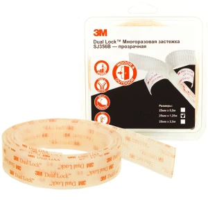 91215701 Застёжка многоразовая прозрачная Dual Lock 25 мм х 1.25 м STLM-0816884