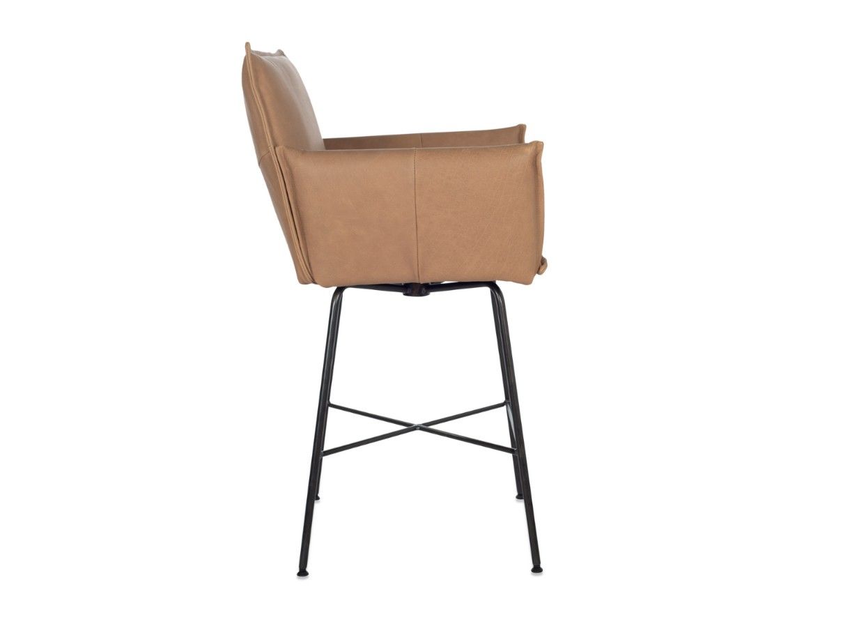 Высокий кожаный поворотный стул с подлокотниками Jess ARCH-00145690