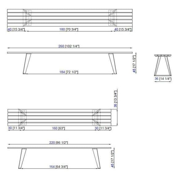 Алюминиевая садовая скамейка ROCHE BOBOIS ARCH-00127721 - Вид №3