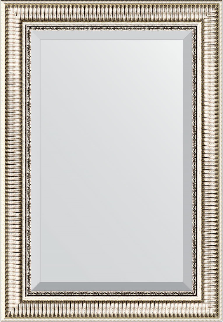BY 1278 Зеркало с фацетом в багетной раме - серебряный акведук 93 mm EVOFORM Exclusive