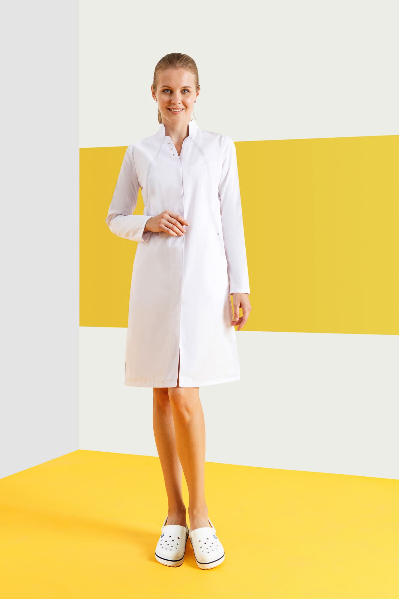 4957332 Халат "Элегант" белый  Медицинская одежда  размер 44 Спецодежда  - Вид №2