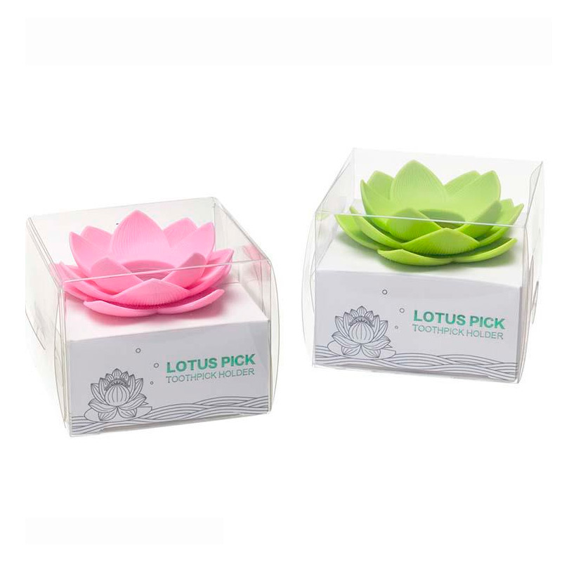 QL10156-WH-GN Держатель для зубочисток lotus белый-зеленый Qualy  - Вид №2