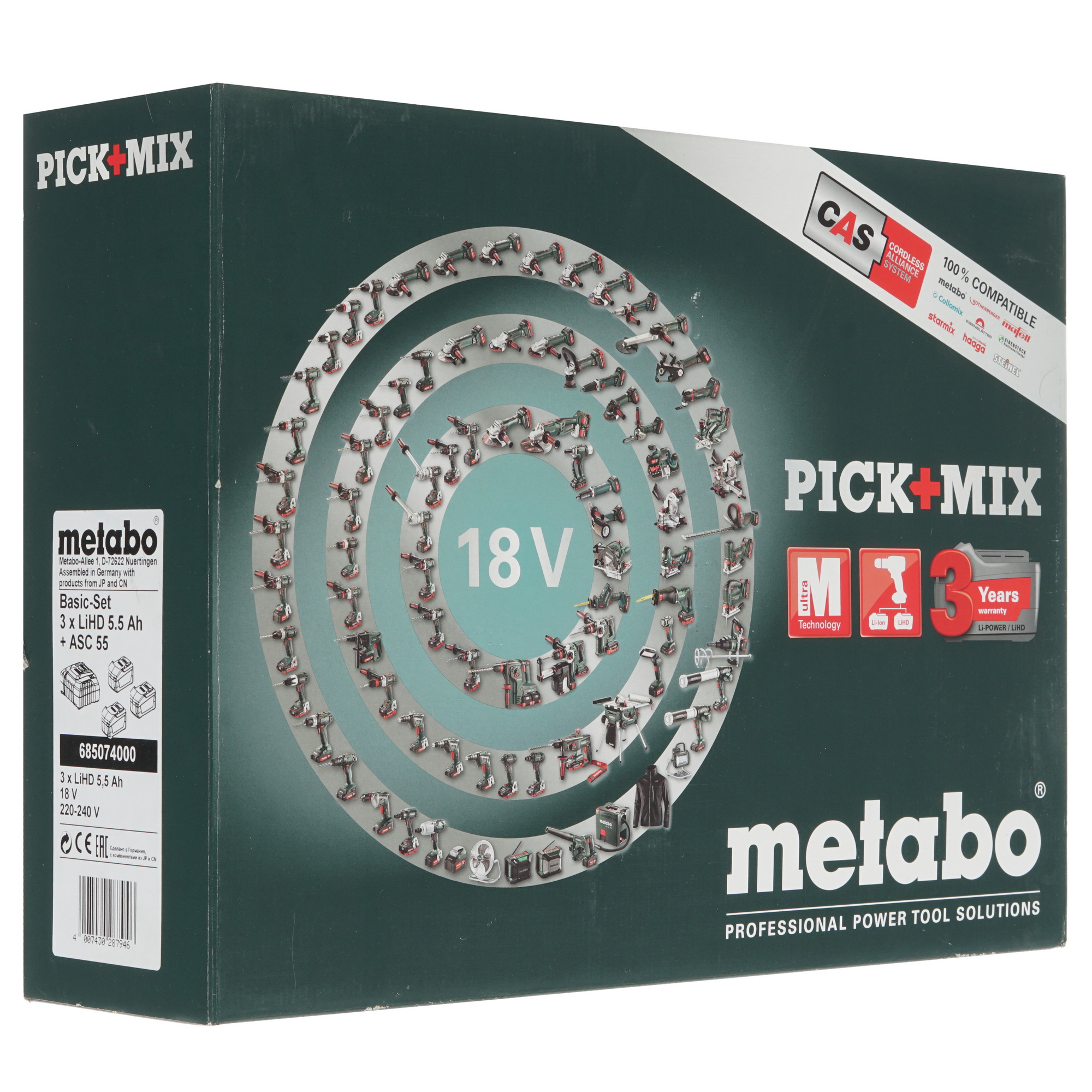 Набор аккумуляторов с зарядным устройством Metabo Basic-Set 5.5 685074000 CAS 18V 1137827 STDN-0141839 - Вид №6
