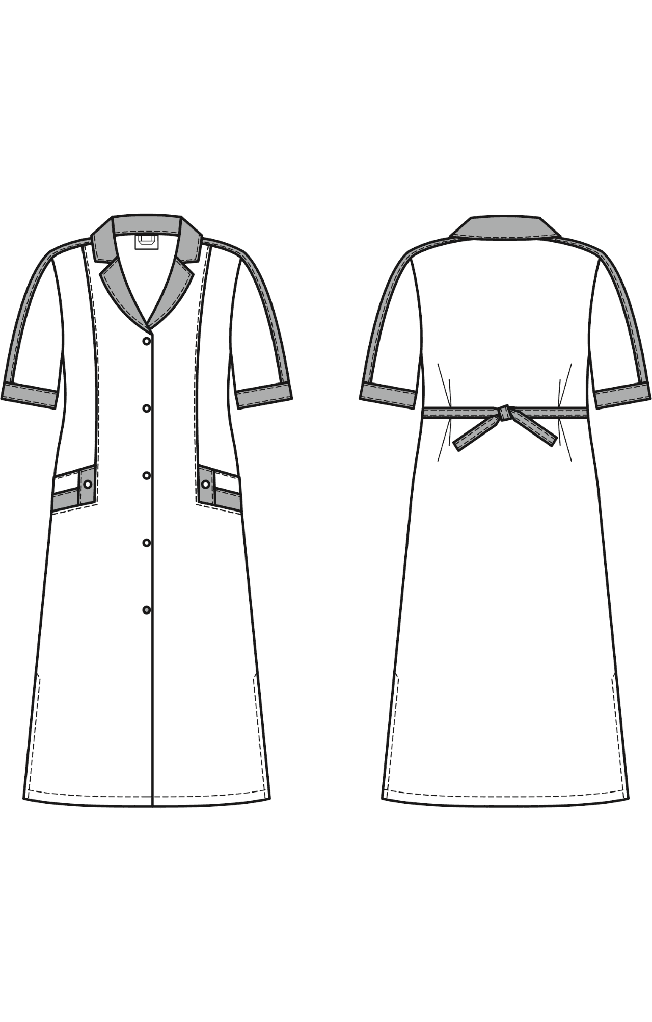 62850 Халат "Радуга NEW" короткий рукав голубой василек  Одежда для обслуживающего персонала  размер 54 Спецодежда  - Вид №2