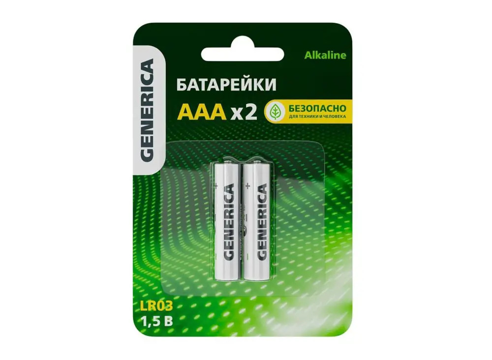 91589411 Батарейка Generica LR03/AAA алкалиновая 2 шт. STLM-1116393
