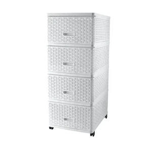 91668361 Комод Dunya Plastik Плетенка 40x50x50 см пластик цвет белый STLM-1538713