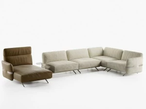 Natuzzi Модульный диван из кожи и ткани Solar