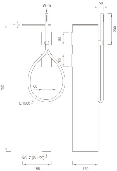 Ceadesign Напольный смеситель для ванны из нержавеющей стали с ручным душем Regolo Reg 16 - Вид №1