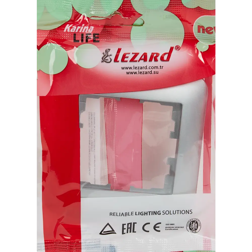 Рамка для розеток и выключателей Lezard Karina Life 1 пост горизонтальная цвет матовый серый 84410572 STLM-2127239 - Вид №3