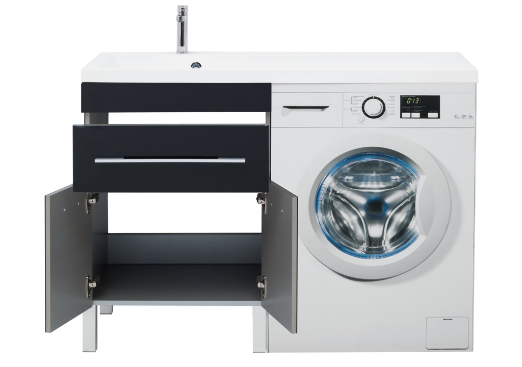 Тумба с раковиной Aquanet Верона 120 L черный (напольная, 1 ящик, 2 дверцы) 0018270500239565 - Вид №11