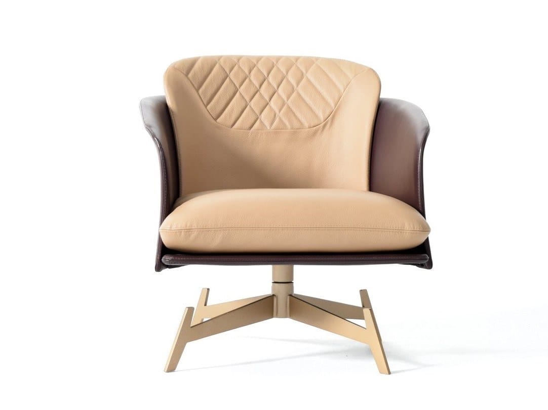 Спицевое кожаное кресло с подлокотниками ABLE Амур ARCH-00033102