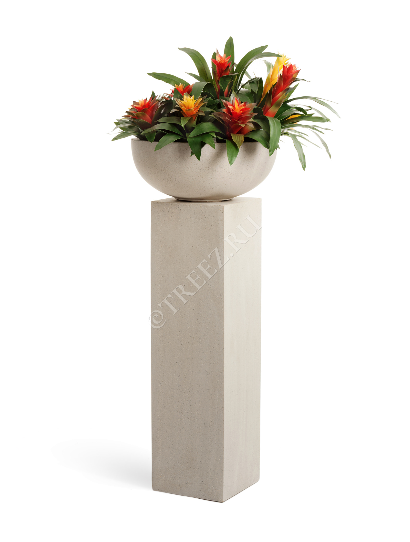 41.3317-02-007-BE-120 Кашпо  Effectory - серия Beton - Колонна - Белый песок Цветочная коллекция  - Вид №3