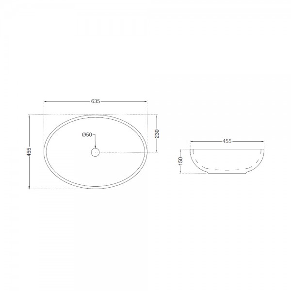 ADS-MBT-64913 Встроенная раковина под столешницу прямоугольная Artize  - Вид №1