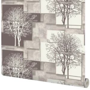 Обои флизелиновые Аспект Ру Каскад бело-коричневые 1.06 м 70369-28 83571107 STLM-2145617