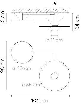 Vibia Металлический светодиодный потолочный светильник Flat 5910 - Вид №1