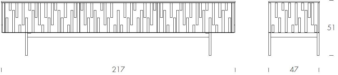 Tonin Casa Тумба под ТВ из дерева и стекла с ящиками Drops T8627 - Вид №4