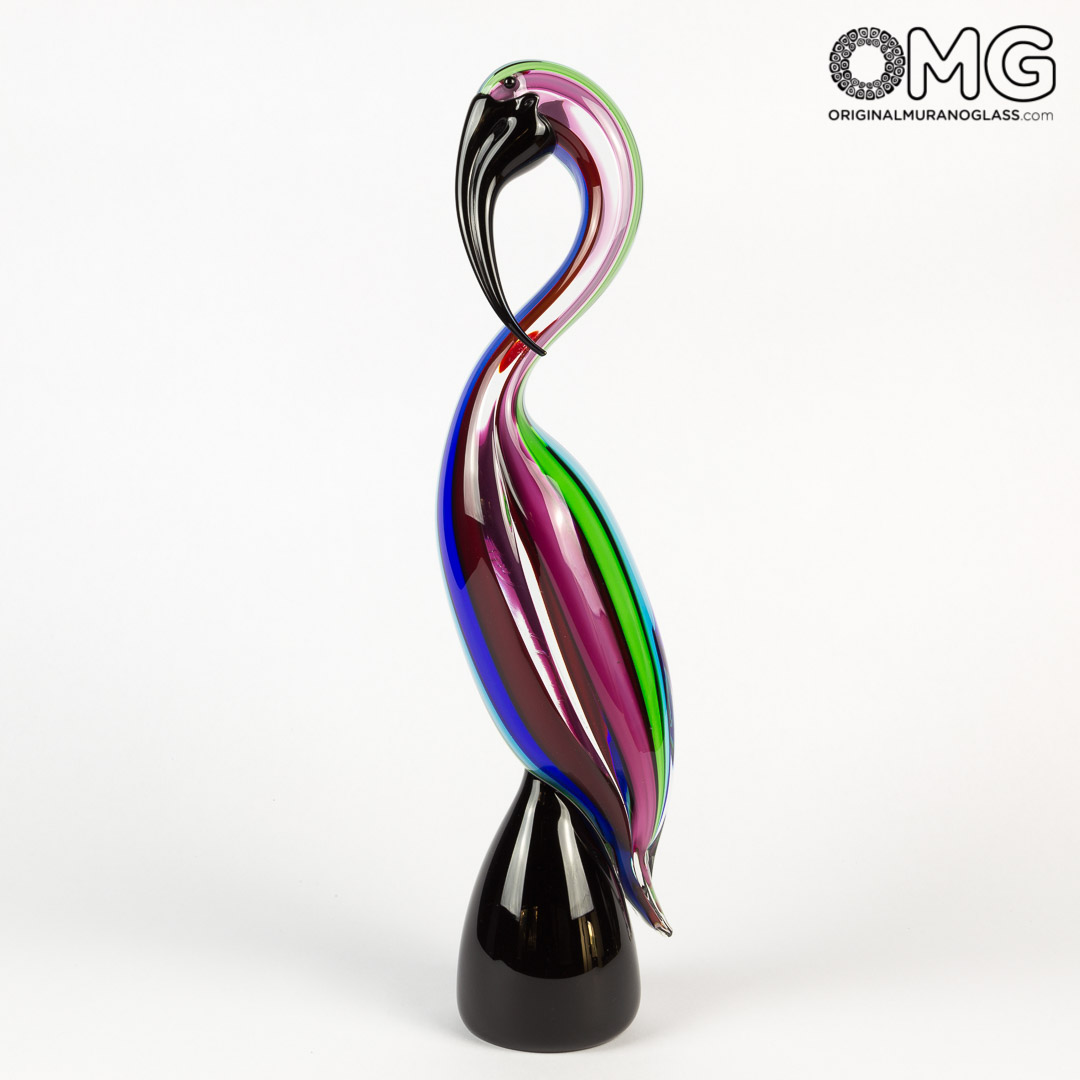 2851 ORIGINALMURANOGLASS Скульптура Красочный тукан - Original Murano Glass OMG 6 см  - Вид №1
