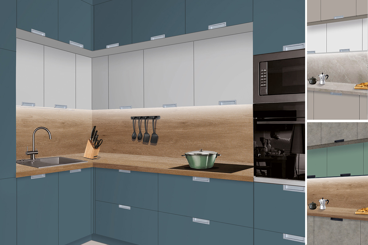 Фасады для кухни Модерн Фрезеровка «Модерн» SL43 Белый премиум SIDAK SIST723-13592 - Вид №1