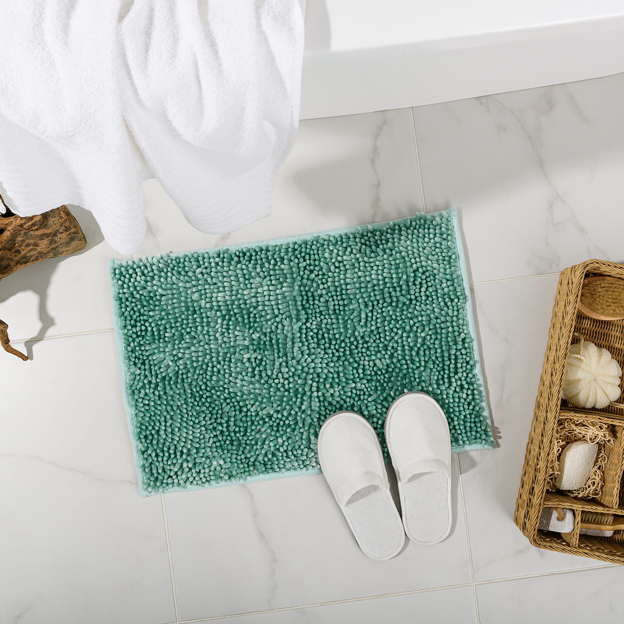 88109923 Коврик для ванной комнаты 40x60 см цвет зеленый Lama Santreyd - Вид №4