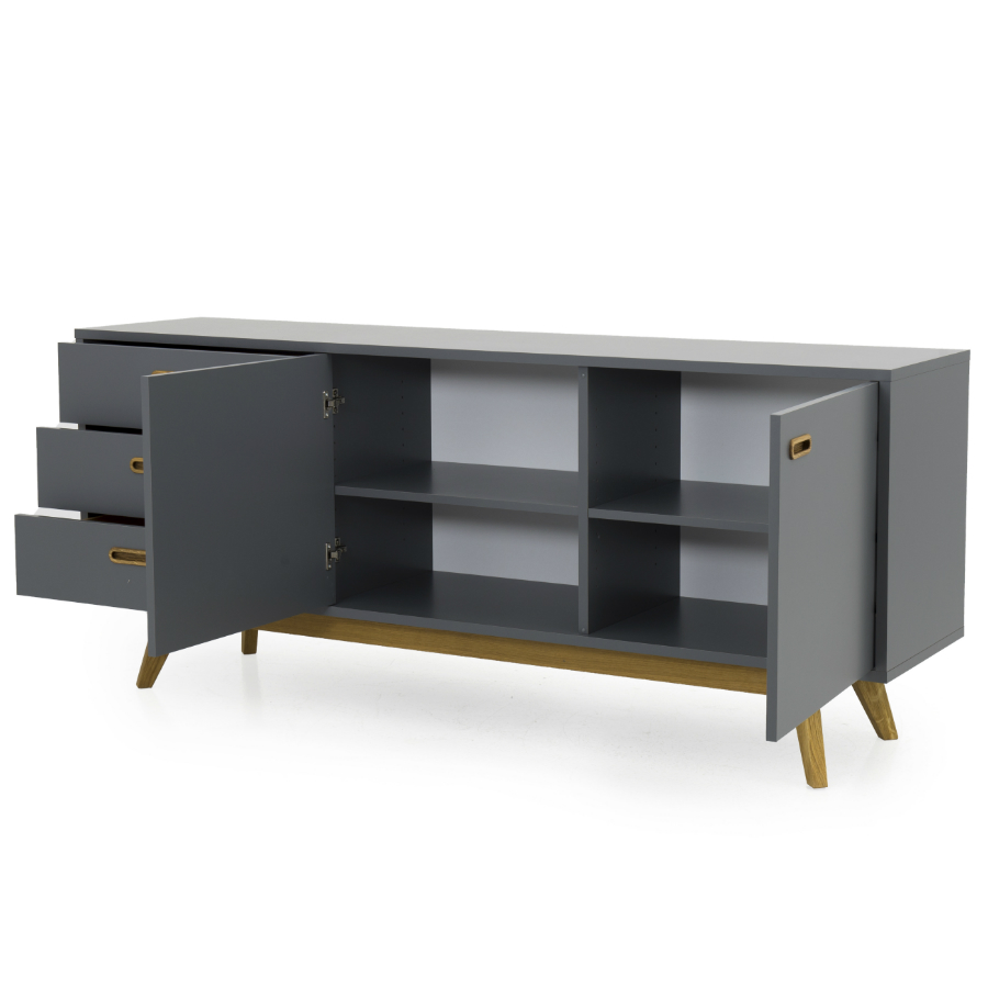 Сервант большой Tenzo Bess, 82х200х43 см, дуб, серый 2176014 - Вид №2