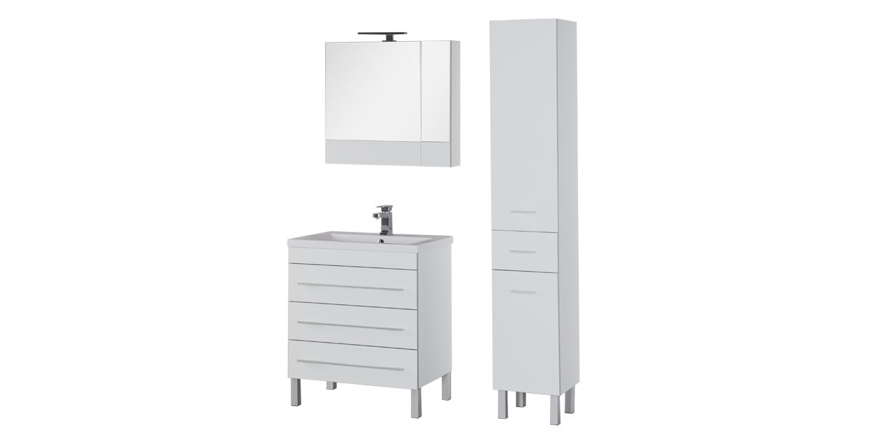 Комплект мебели Aquanet Верона 75 белый (напольный 3 ящика) 00178509 - Вид №1