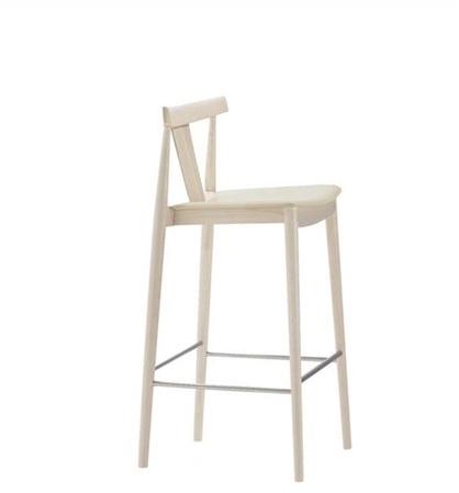 Andreu World Табурет из бука со встроенной подушкой и подставкой для ног Smile Bq0338-bq0349 - Вид №6