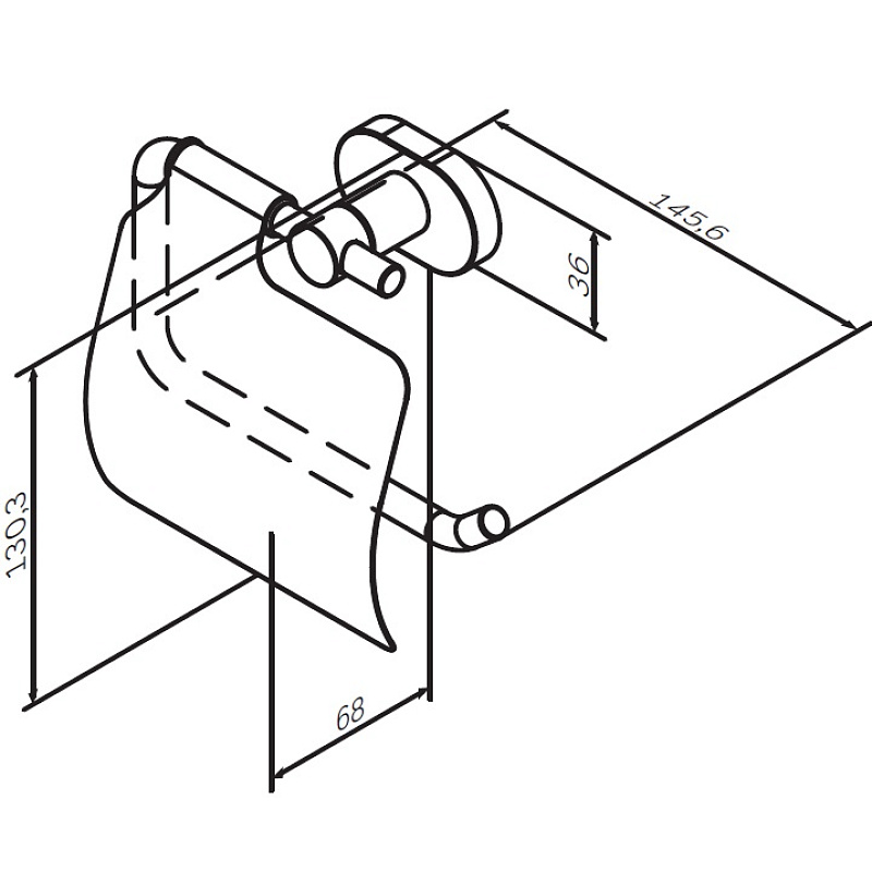 A74341400 L Держатель для туалетной бумаги с крышкой хром AM.PM Sense - Вид №6