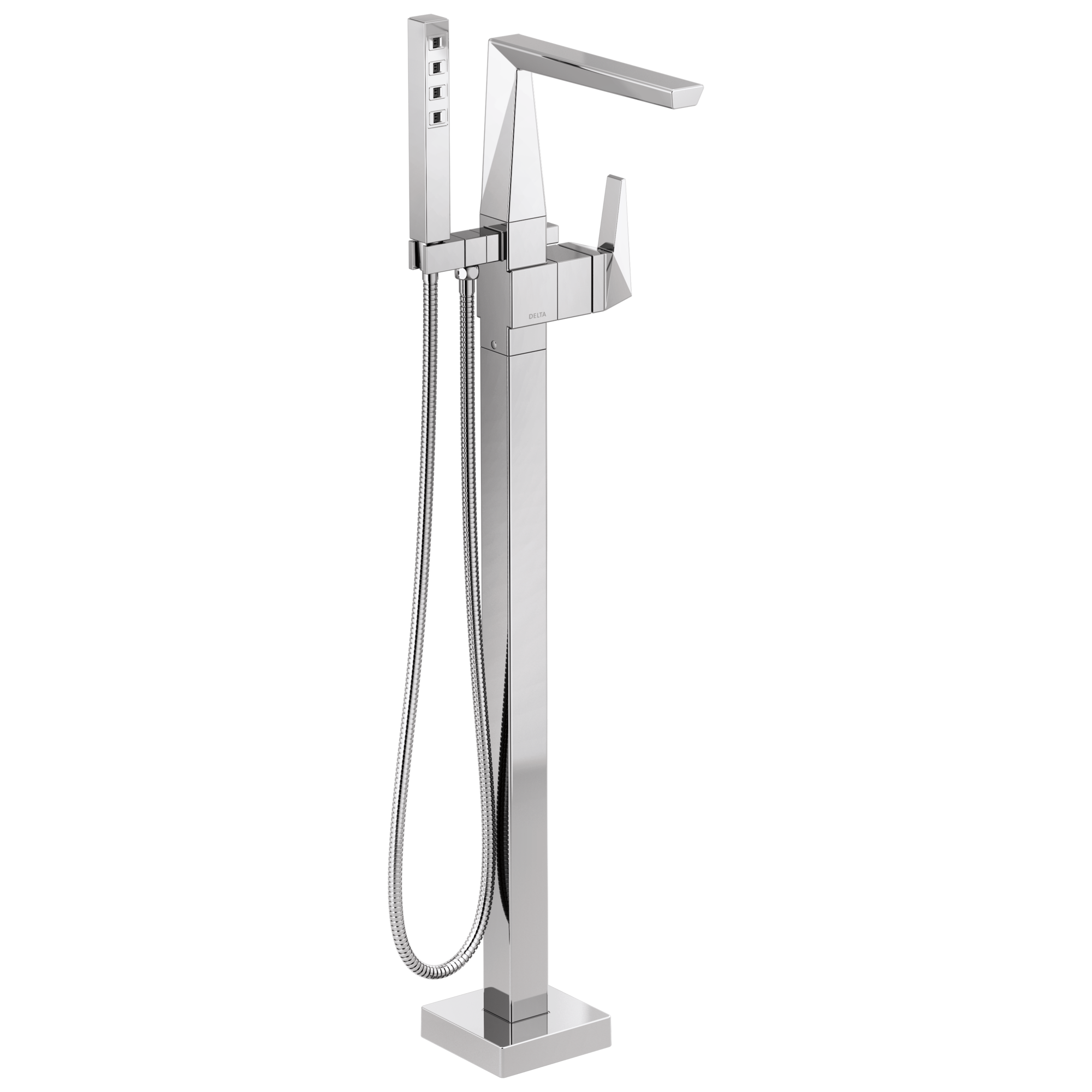 T4743-FL Накладка наполнителя ванны на полу с одной ручкой Delta Faucet Trillian Хром 