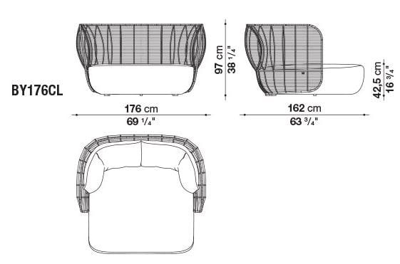 2-местный тканевый садовый диван B&B Italia Outdoor Bay ARCH-00075682 - Вид №2