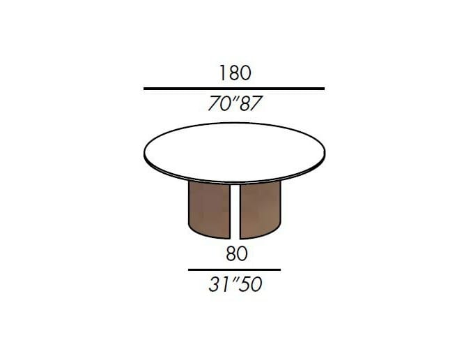 Круглый деревянный обеденный стол Meridiani ARCH-00102699 - Вид №2