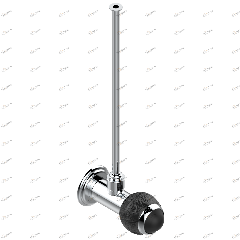 A2K-181/S Кран запорный 1/2" стильный регулируемый с 30 cм трубкой Thg-paris Panthere с чёрным хрусталём Хром A2K-181/S CAT.A