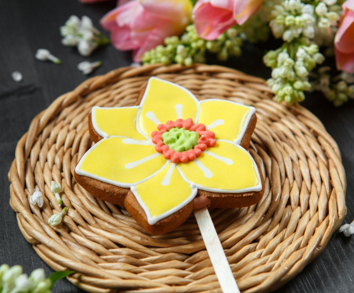 9647 Пряник Цветок желтый Вкусляндия  - Вид №1