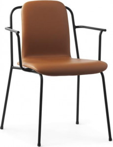 601937 Armchair Полная обивка из черной стали / ультра-кожи Normann Copenhagen Studio