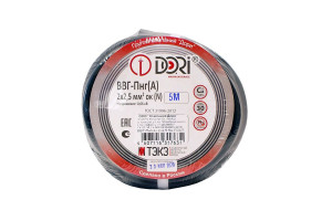 16243630 Кабель ВВГ-Пнг 2х2,5 5м ГОСТ 17631 DORI