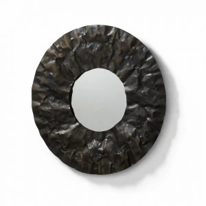 Зеркало металлическое круглое состаренная латунь Karlo от La Forma LA FORMA KARLO 342812 Латунный;белый