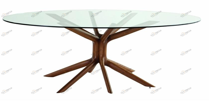 Roche Bobois Овальный обеденный стол из стекла sun-id-1492506